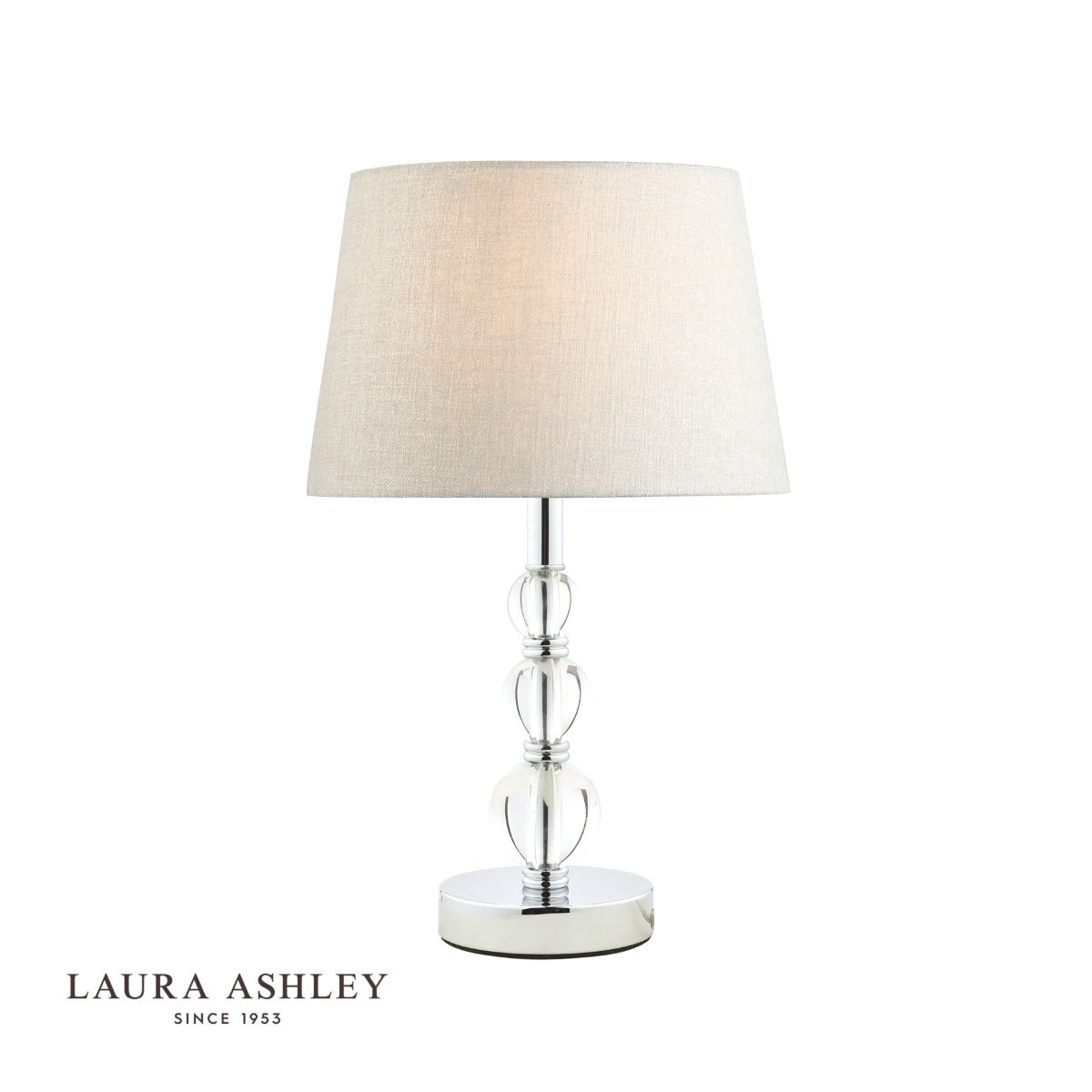 Laura Ashley Selby Small Table Lamp Polished Nickel & Glass Ball Base Only