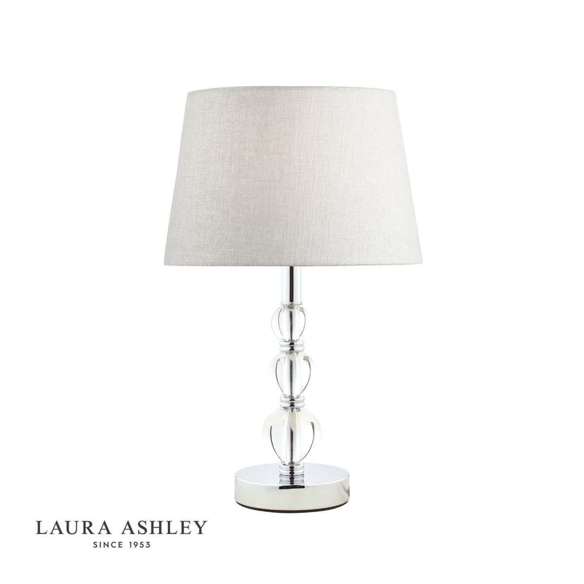 Laura Ashley Selby Small Table Lamp Polished Nickel & Glass Ball Base Only