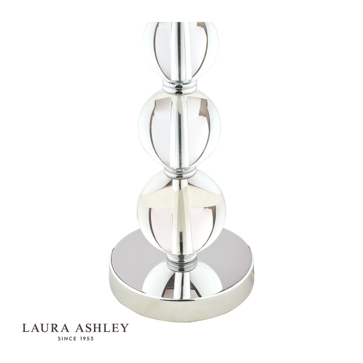 Laura Ashley Selby Small Table Lamp Polished Nickel & Glass Ball Base Only