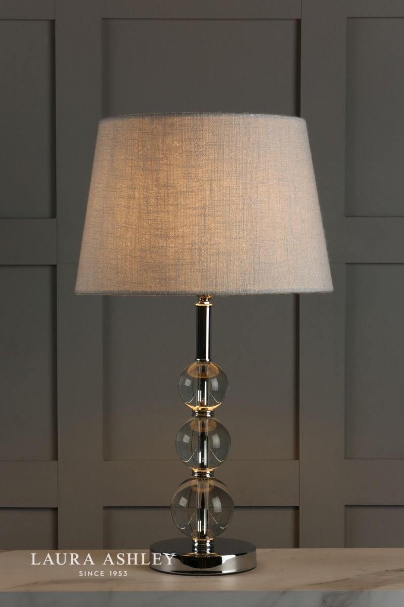 Laura Ashley Selby Small Table Lamp Polished Nickel & Glass Ball Base Only