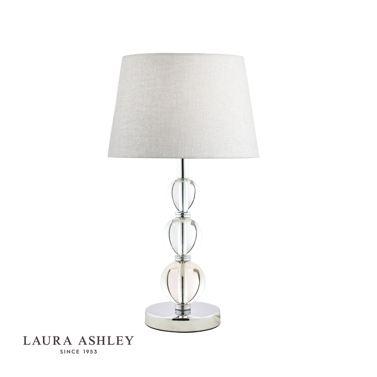 Laura Ashley Selby Large Table Lamp Polished Nickel & Glass Ball Base Only