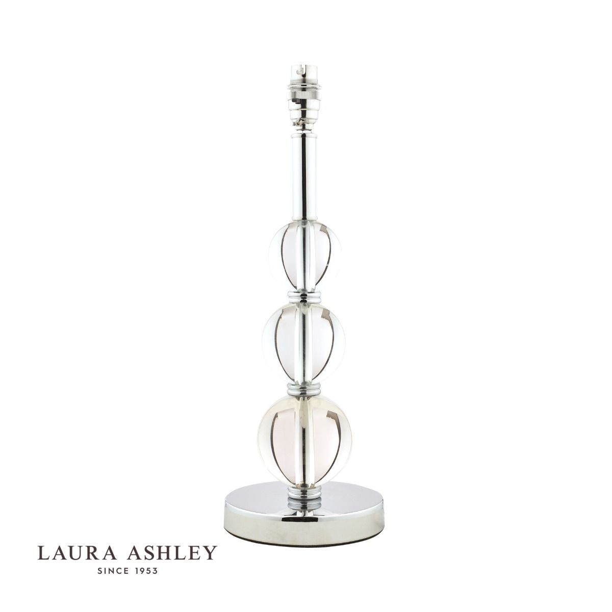 Laura Ashley Selby Large Table Lamp Polished Nickel & Glass Ball Base Only