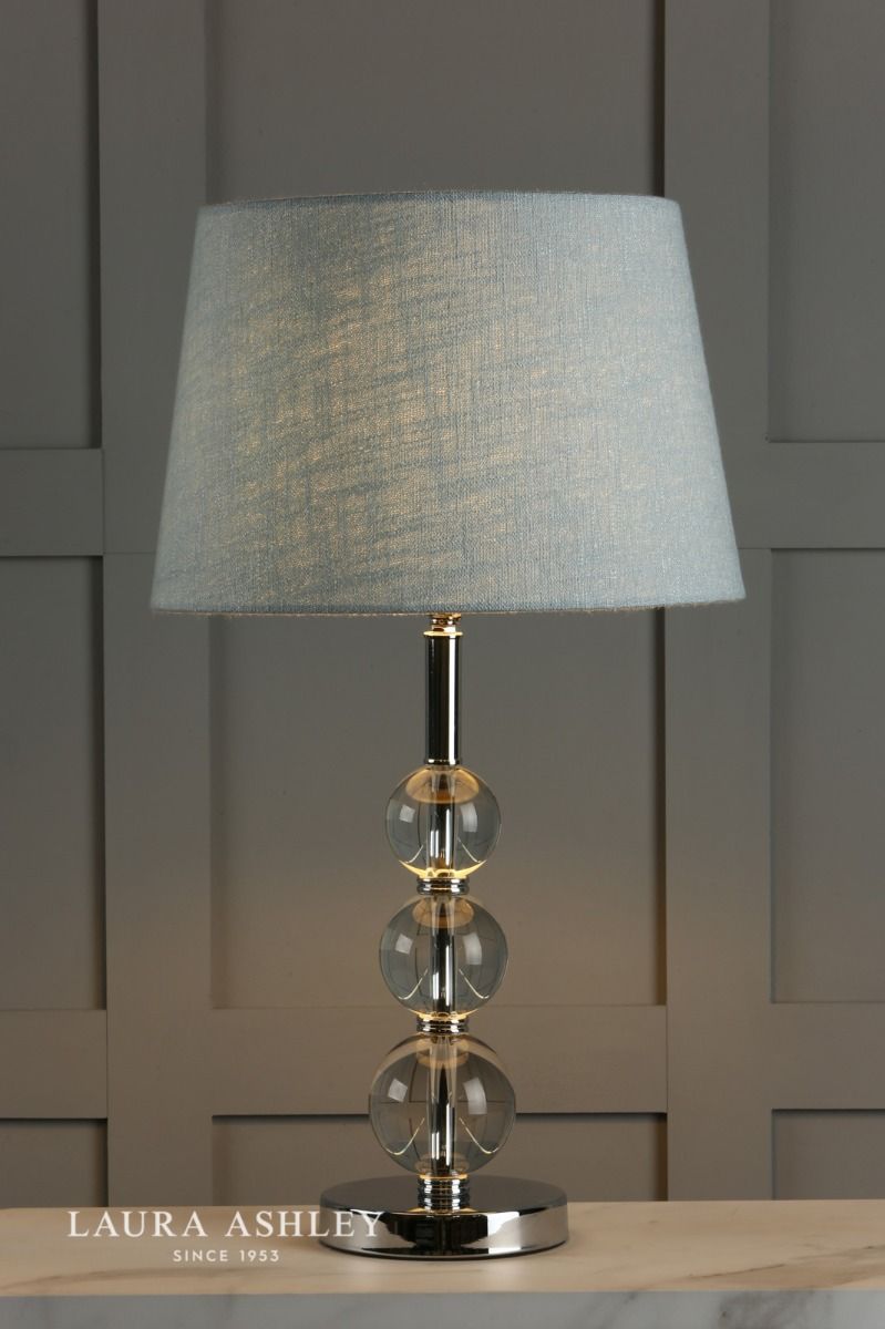 Laura Ashley Selby Large Table Lamp Polished Nickel & Glass Ball Base Only