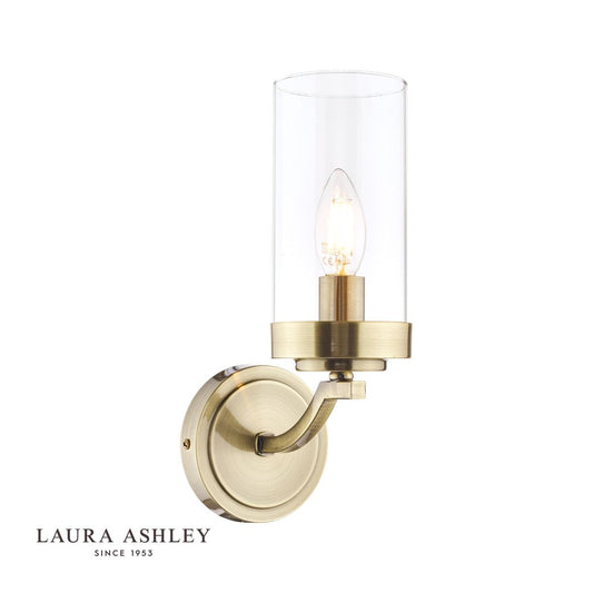 Laura Ashley Joseph Wall Light Antique Brass Glass