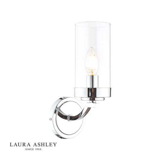 Laura Ashley Joseph Wall Light Polished Chrome Glass