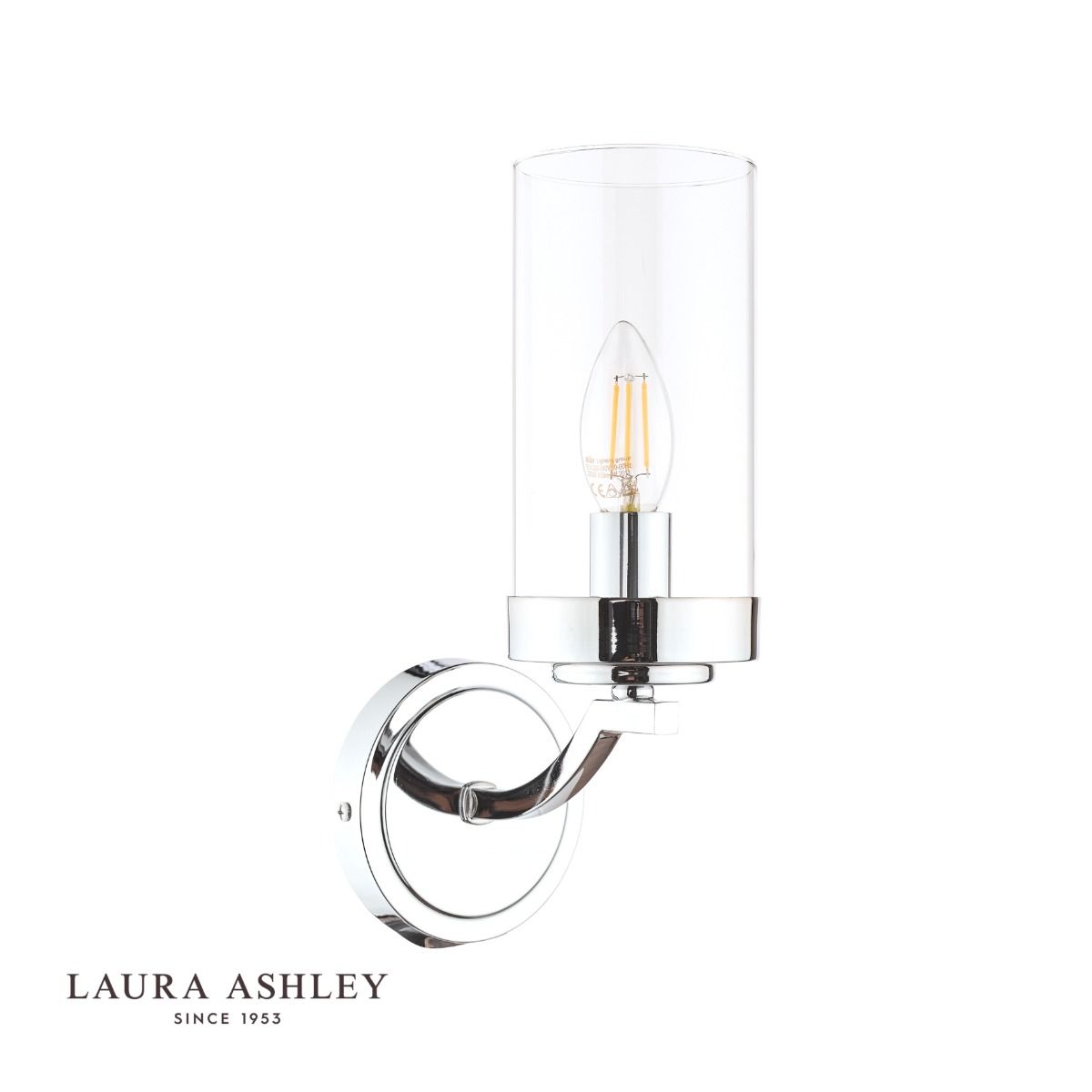 Laura Ashley Joseph Wall Light Polished Chrome Glass