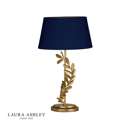 Laura Ashley Archer Table Lamp Leaf Design Gold With Shade