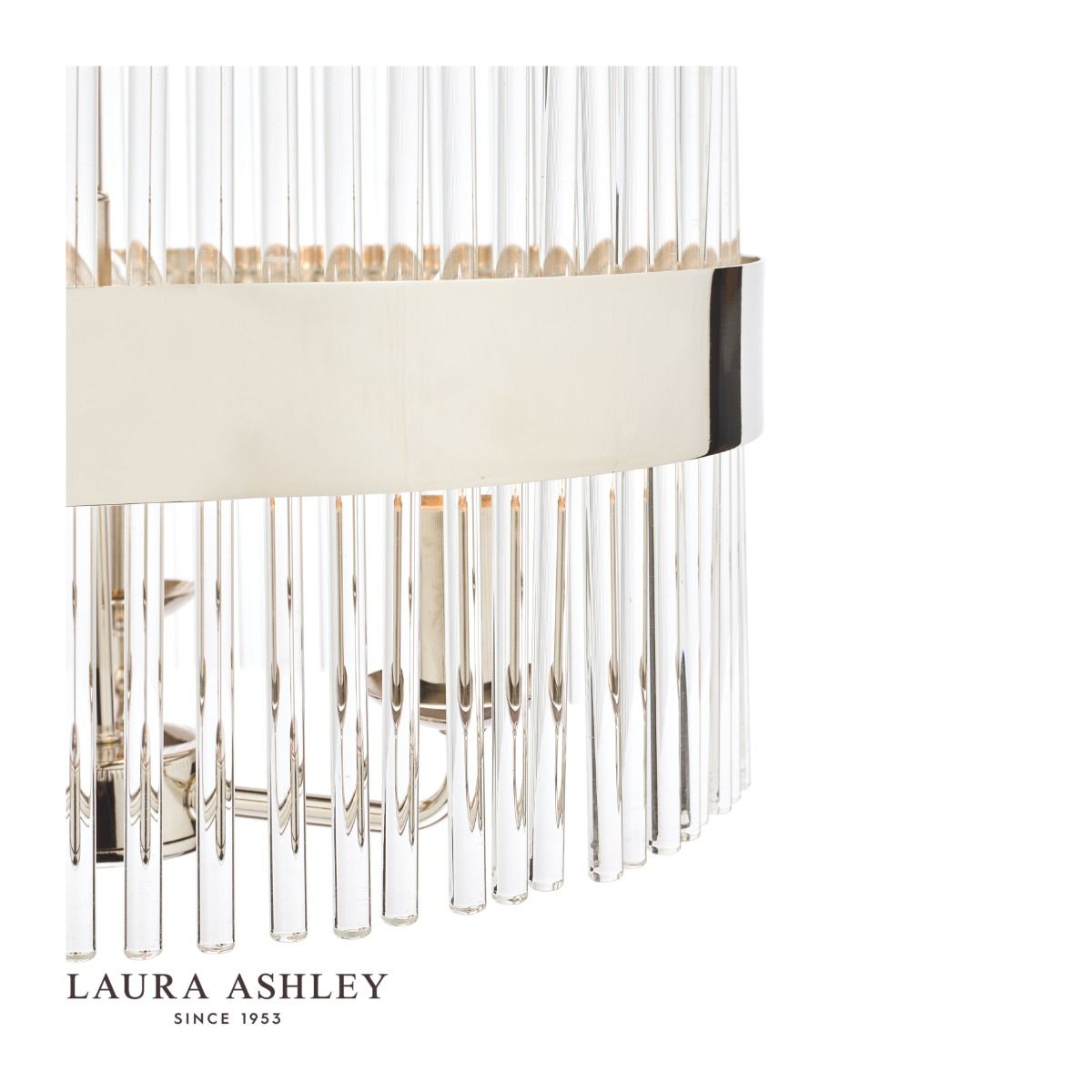 Laura Ashley Alexa 3lt Pendant Polished Nickel Glass Rods