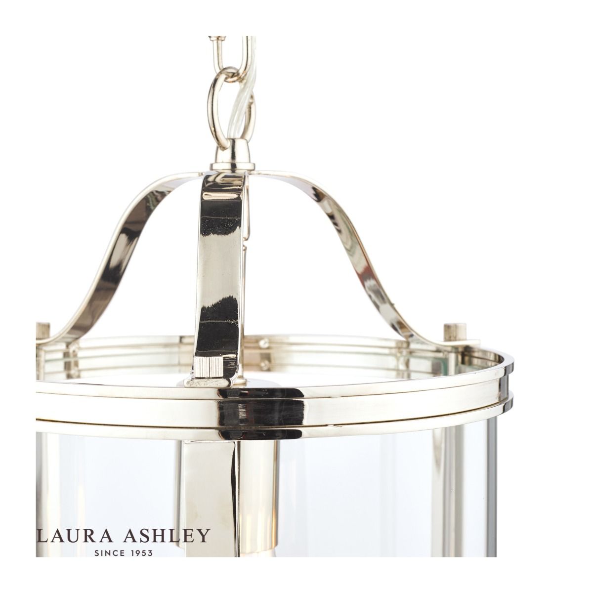 Laura Ashley Harrington Lantern Polished Nickel Glass