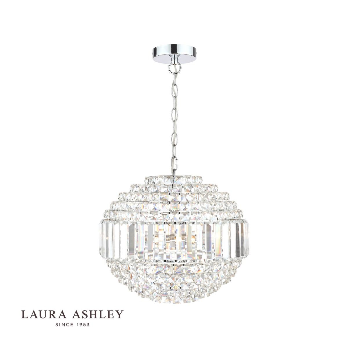 Laura Ashley Vienna 5lt Chandelier Crystal & Polished Chrome