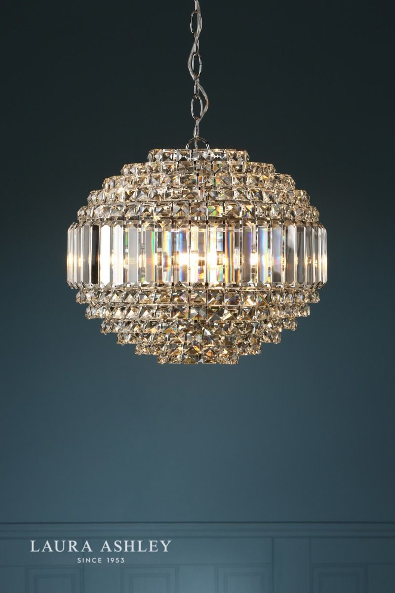 Laura Ashley Vienna 5lt Chandelier Crystal & Polished Chrome