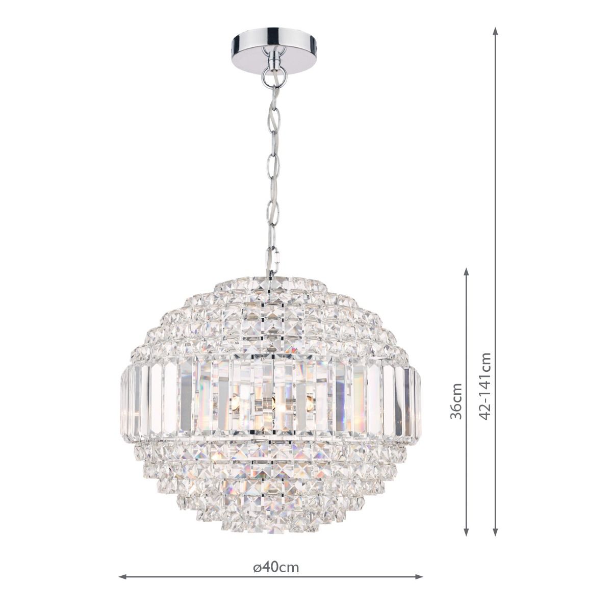 Laura Ashley Vienna 5lt Chandelier Crystal & Polished Chrome