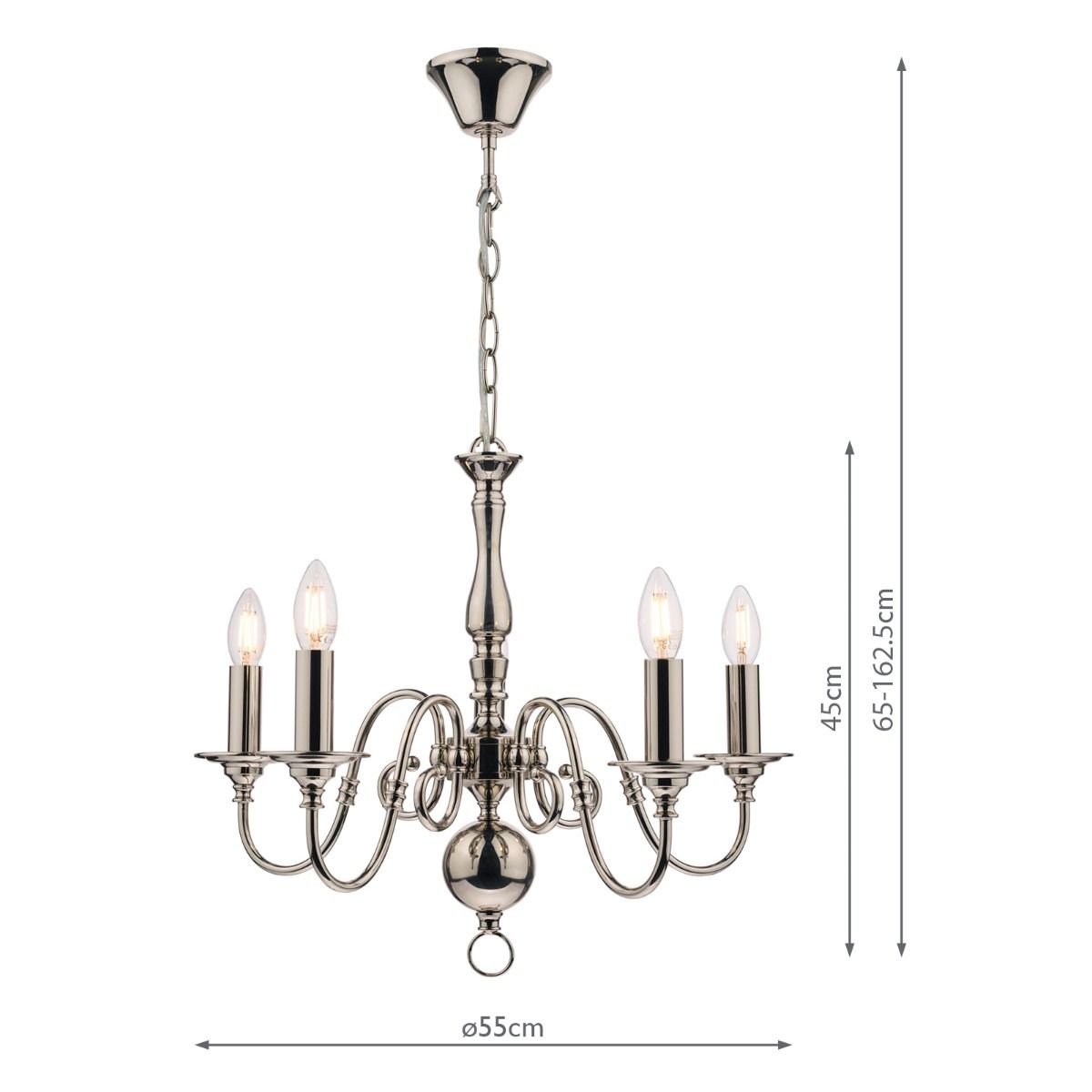 Laura Ashley Winchester 5lt Pendant Polished Nickel