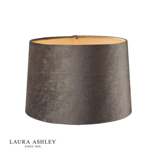 Laura Ashley Velvet Empire Drum Shade Grey 25cm/10 inch