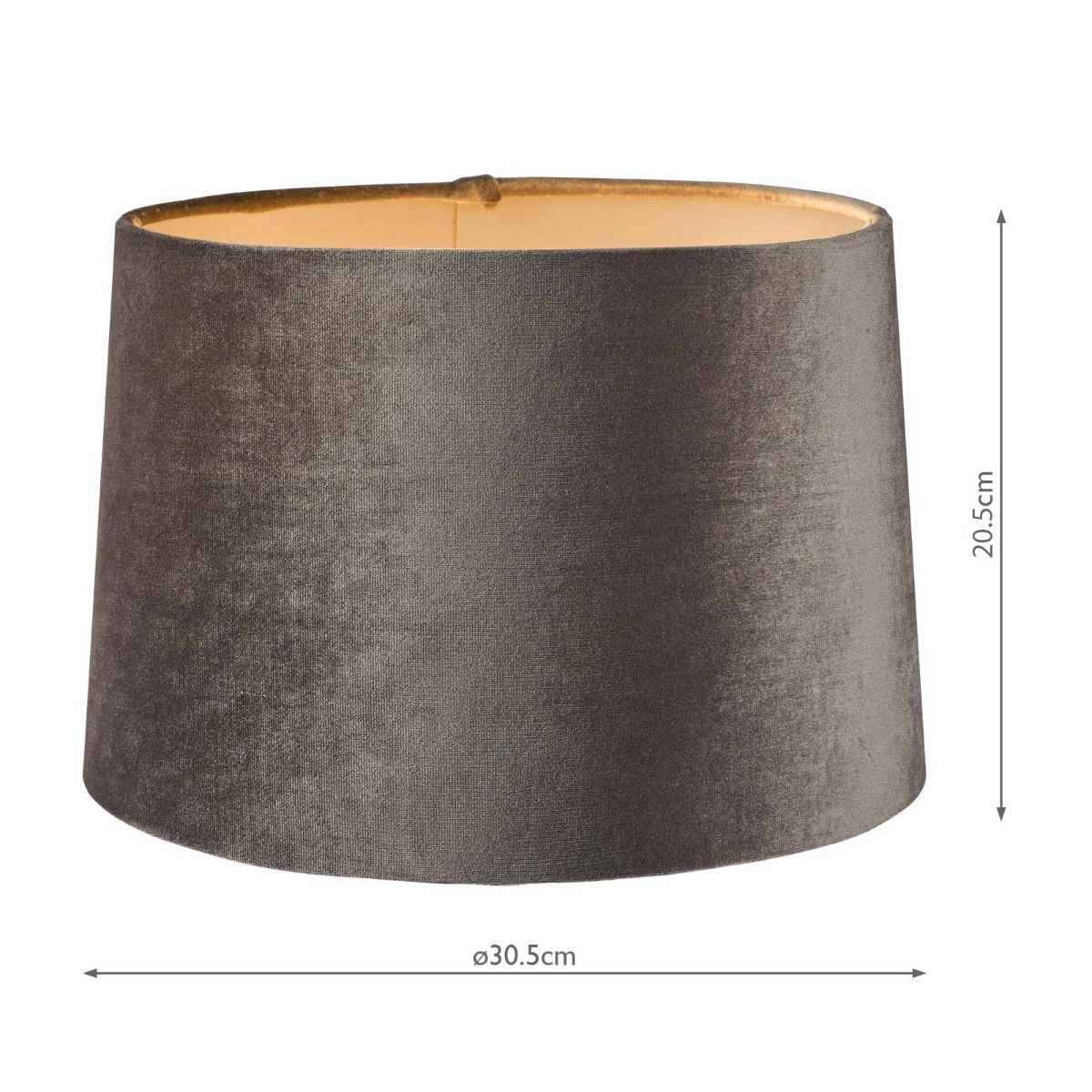 Laura Ashley Velvet Empire Drum Shade Grey 30cm/12 inch