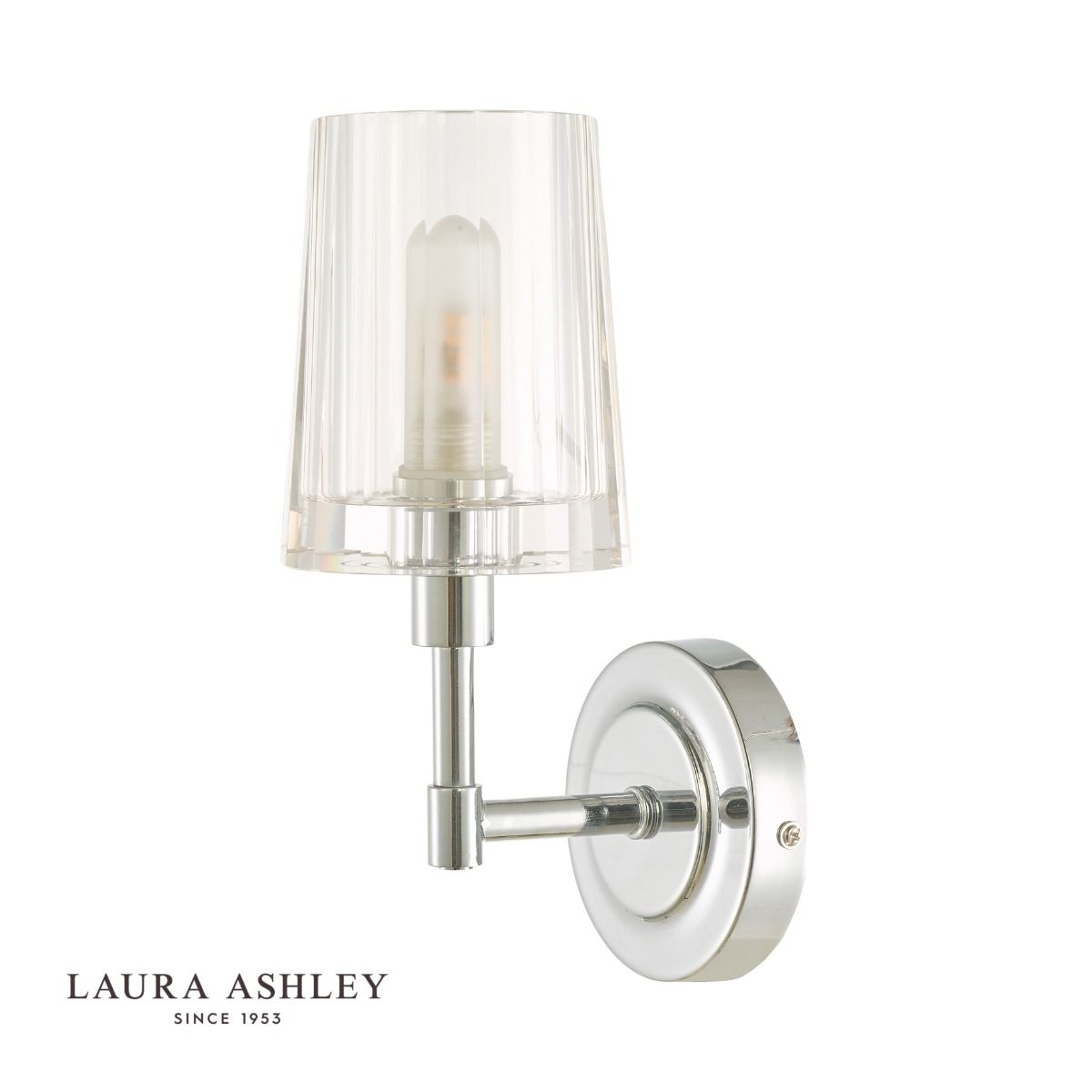 Laura Ashley Blake Bathroom Wall Light Crystal Polished Chrome IP44