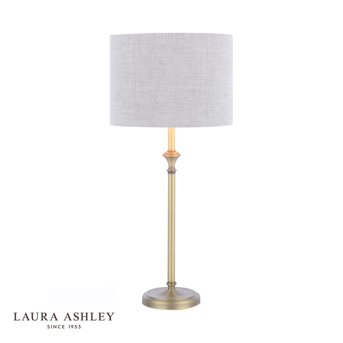 Laura Ashley Highgrove Table Lamp Matt Antique Brass With Shade