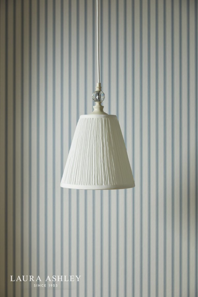 Laura Ashley Ellis Pendant Satin Cream and Crystal With Shade