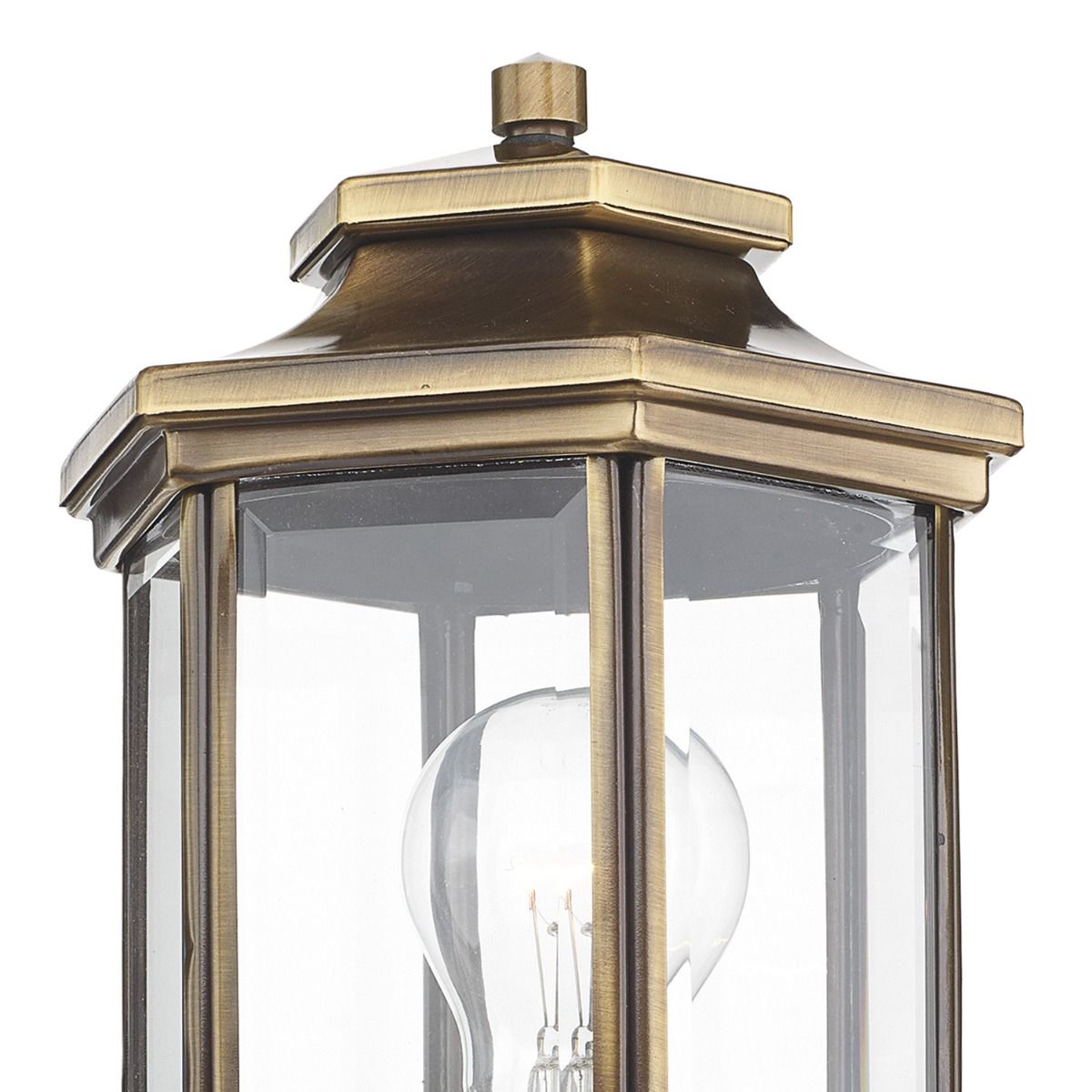 Ladbroke Outdoor Wall Light Antique Brass Glass IP44