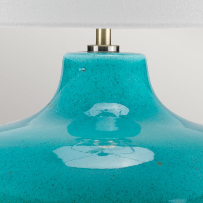 Laguna 1 Light LargeTable Lamp - Turquoise and Graphite Glaze