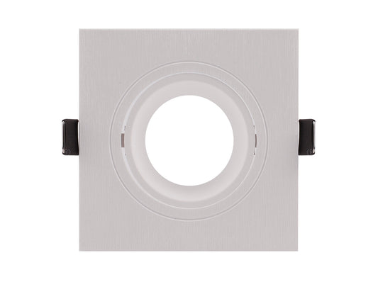 Lamborjini Flush Spotlight Square, 1 x GU10 (Max 12W), White, Cut Out: 75mm, Lampholder Included by Mantra