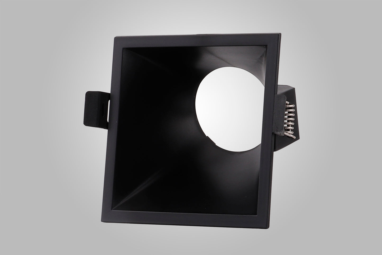 Lamborjini Funnel 45°, 85mm Cut Out, Spotlight Square, 1 x GU10 (Max 12W), Black, Lampholder Included by Mantra