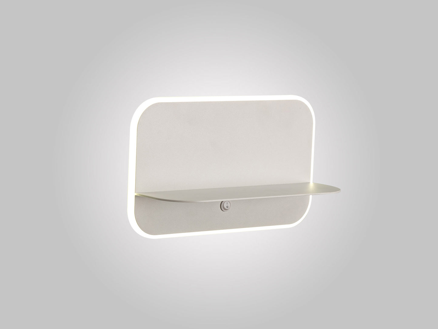 Lanzarote Wall Lamp Shelf With USB Sockets, 18W LED, 3000K, 1400lm, Matt White, 3yrs Warranty by Mantra