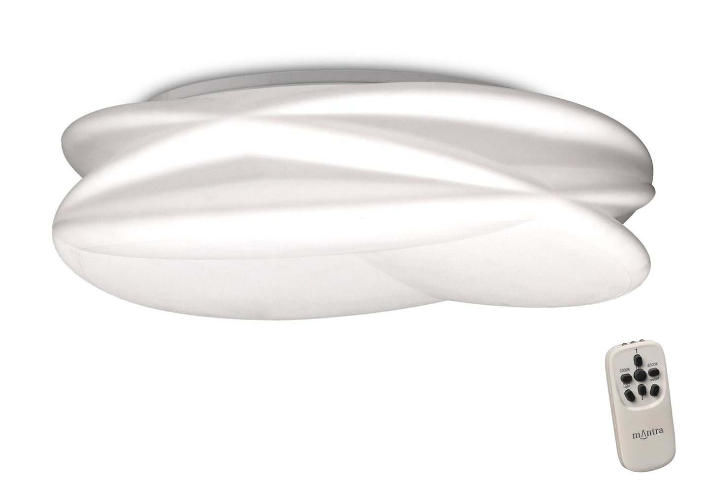 Lascas Flush 70cm Round 60W LED 3000K-6500K Tuneable, 4200lm, Remote Control White, 3yrs Warranty by Mantra