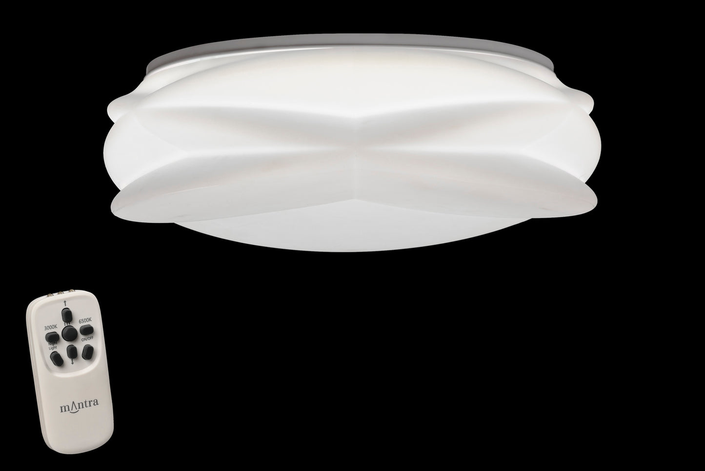 Lascas Flush 54cm Round 55W LED 3000K-6500K Tuneable, 3800lm, Remote ControlWhite, 3yrs Warranty by Mantra