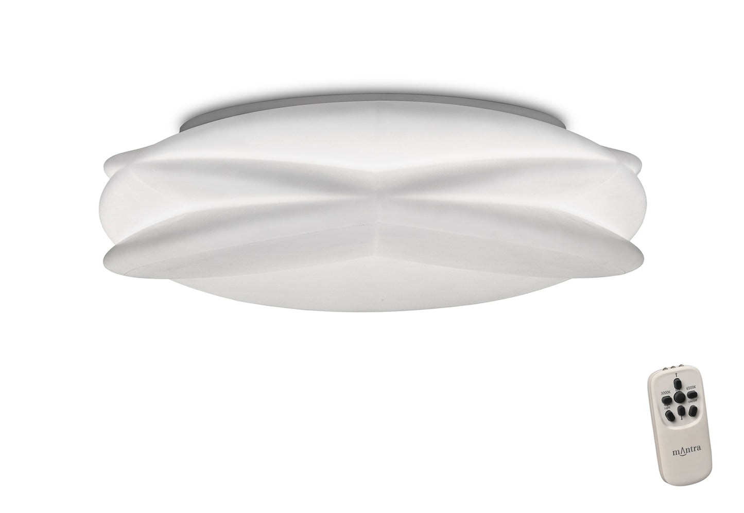 Lascas Flush 54cm Round 55W LED 3000K-6500K Tuneable, 3800lm, Remote ControlWhite, 3yrs Warranty by Mantra