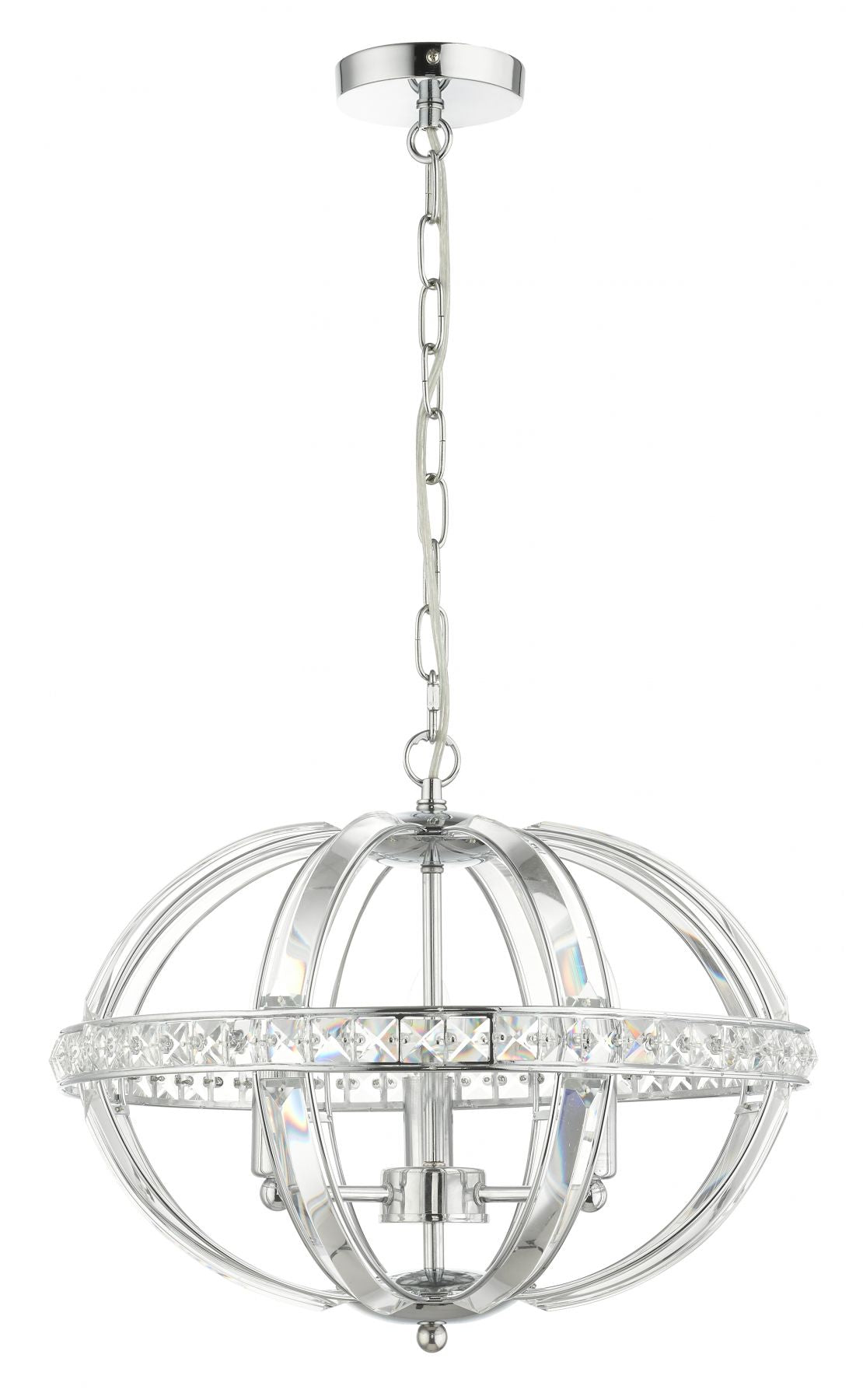 Laura 3 Light Oval Pendant Polished Chrome