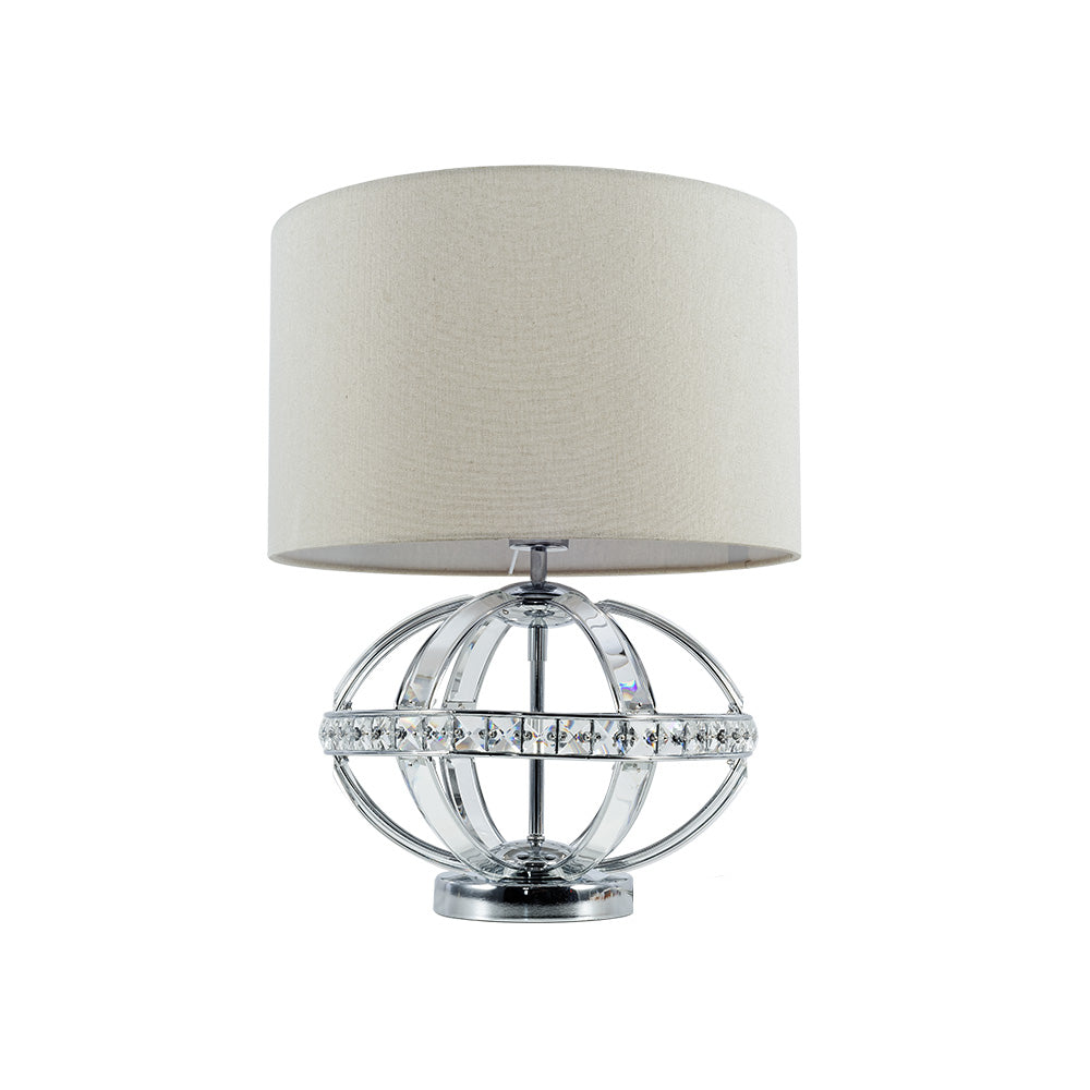 Laura Polished Chrome Crystal Table Lamp