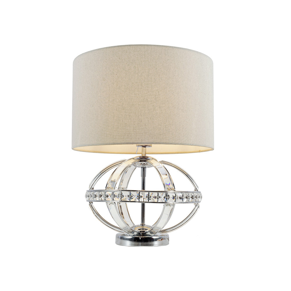 Laura Polished Chrome Crystal Table Lamp