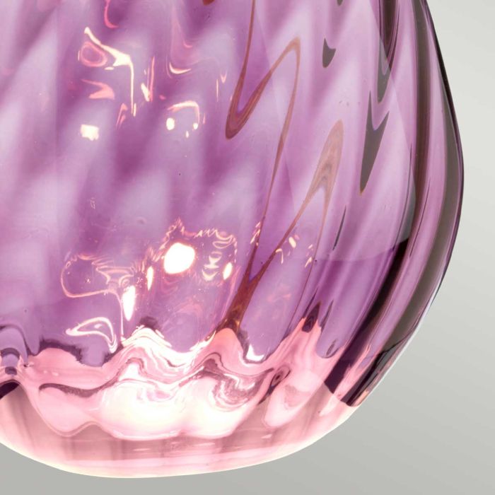 Lena 2 Light Small Plum Table Lamp with Off-white Shade - Plum-tinted Glass / Off-White Shade