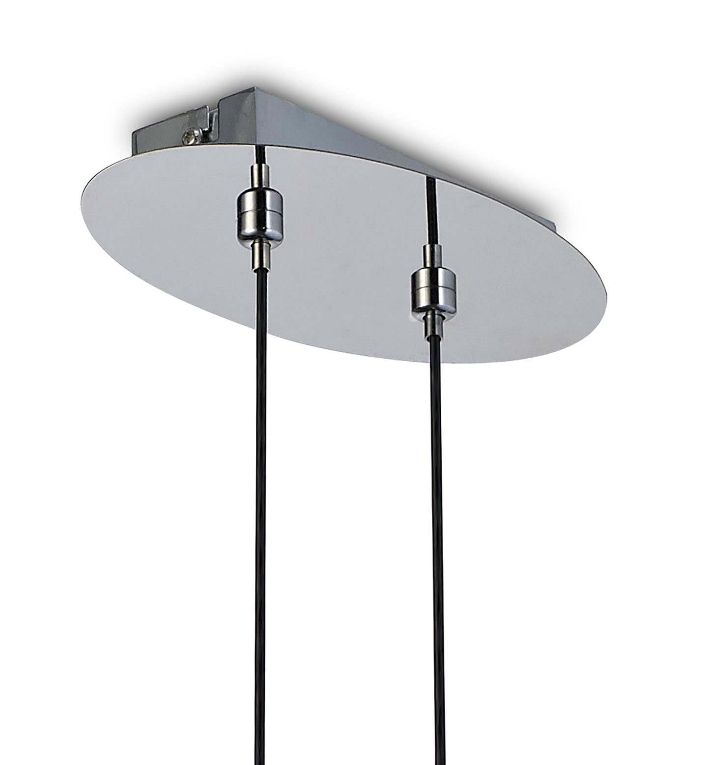 Lens Pendant 40cm Round, 1 x E27 (Max 40W) Chrome Glass by Mantra