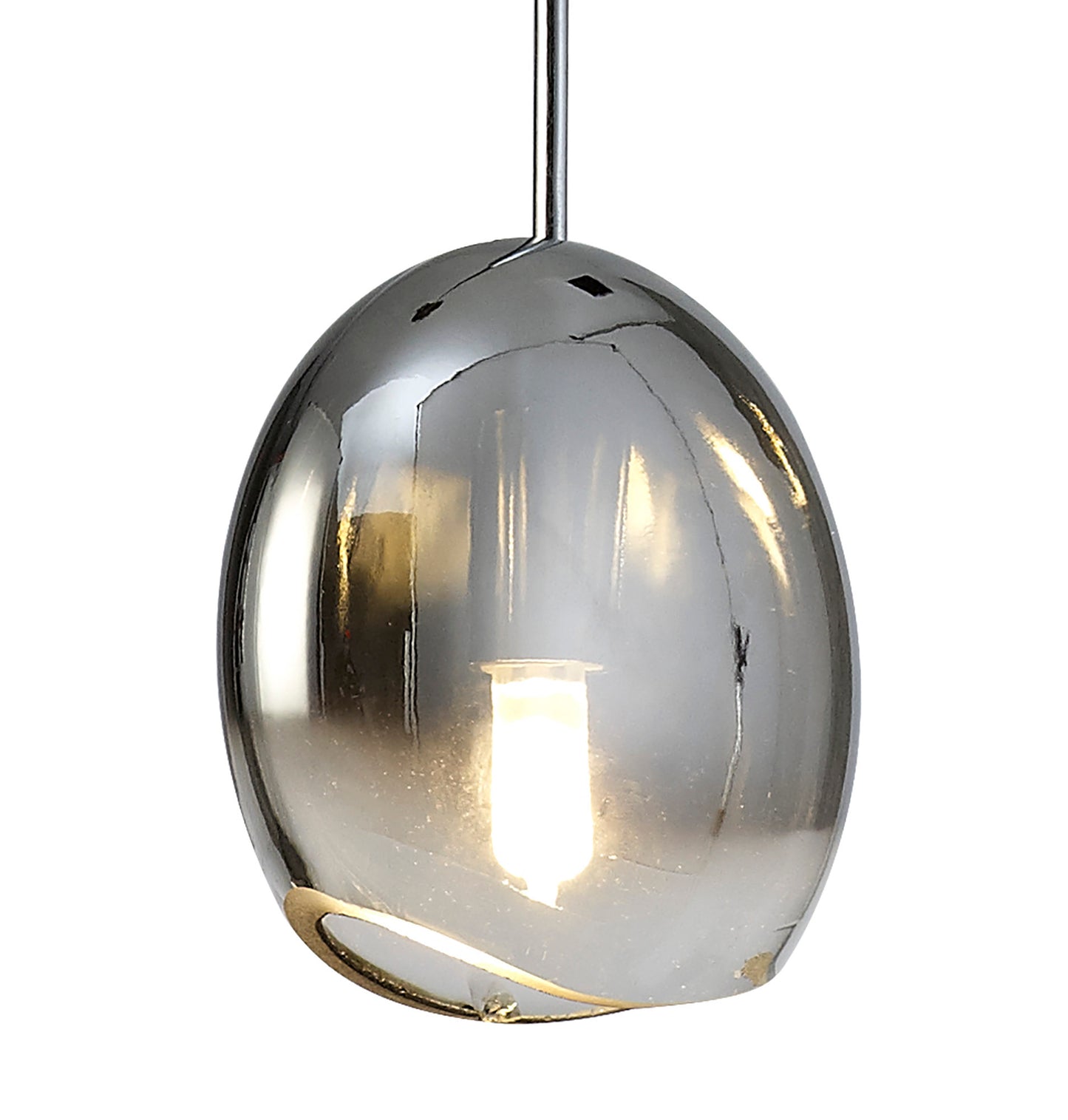 Lens Pendant 14cm Round, 1 x G9 (Max 8W) Chrome Glass by Mantra