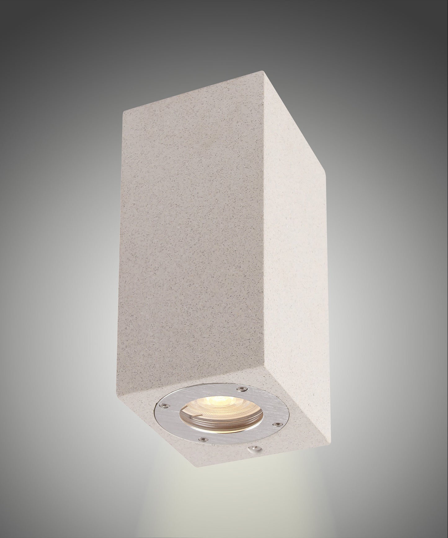 Levi Rectangular Wall Lamp, 2 x GU10 (Max 12W), IP65, White Concrete, 2yrs Warranty by Mantra