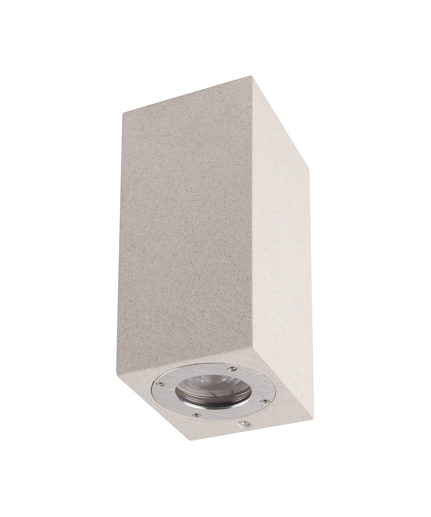 Levi Rectangular Wall Lamp, 2 x GU10 (Max 12W), IP65, White Concrete, 2yrs Warranty by Mantra