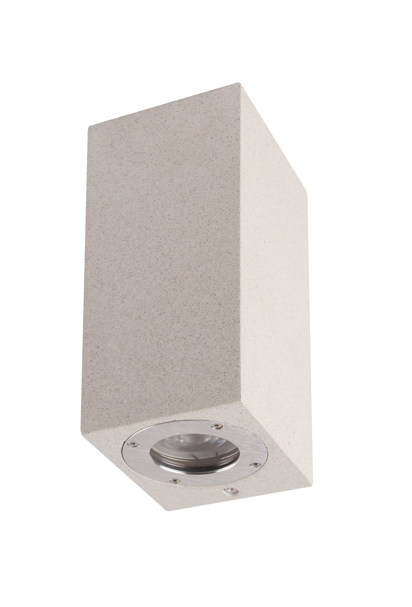 Levi Rectangular Wall Lamp, 2 x GU10 (Max 12W), IP65, White Concrete, 2yrs Warranty by Mantra