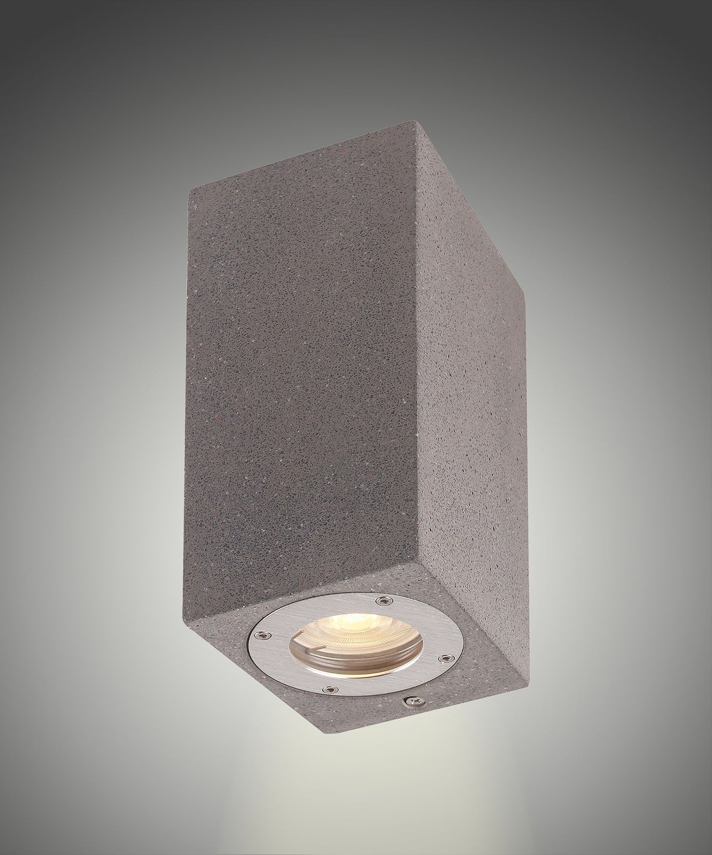 Levi Rectangular Wall Lamp, 2 x GU10 (Max 12W), IP65, Grey Concrete, 2yrs Warranty by Mantra