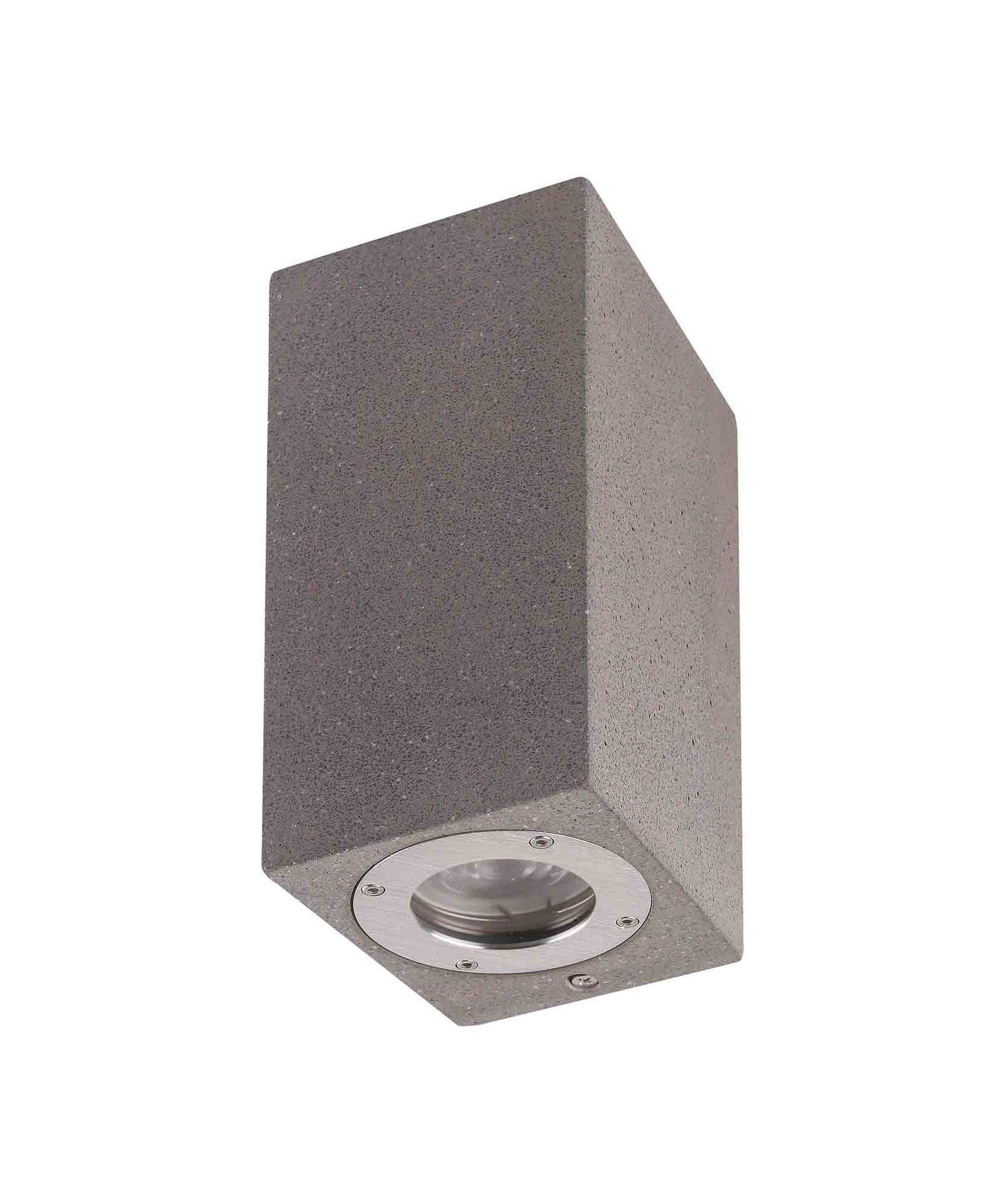 Levi Rectangular Wall Lamp, 2 x GU10 (Max 12W), IP65, Grey Concrete, 2yrs Warranty by Mantra