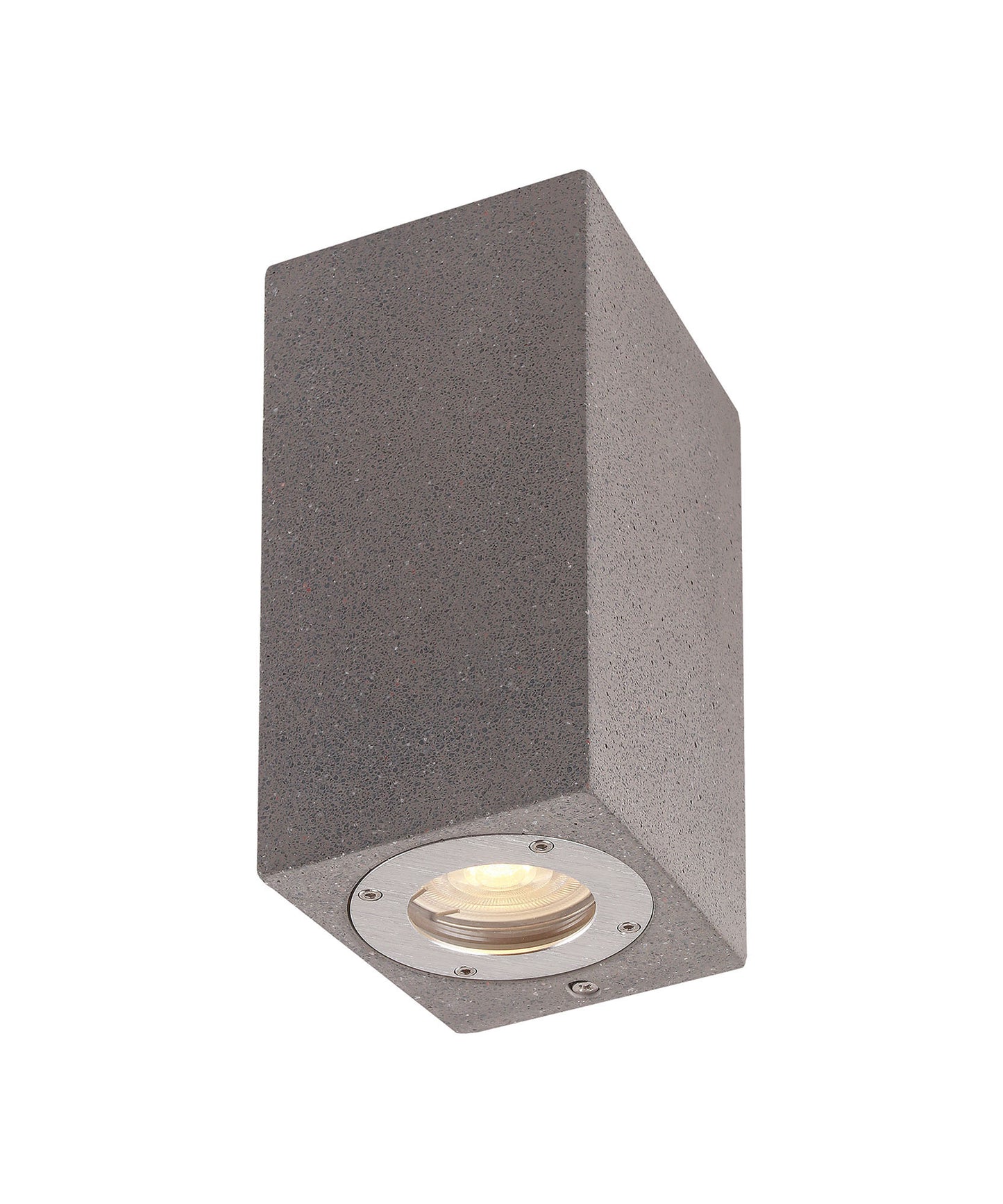 Levi Rectangular Wall Lamp, 2 x GU10 (Max 12W), IP65, Grey Concrete, 2yrs Warranty by Mantra