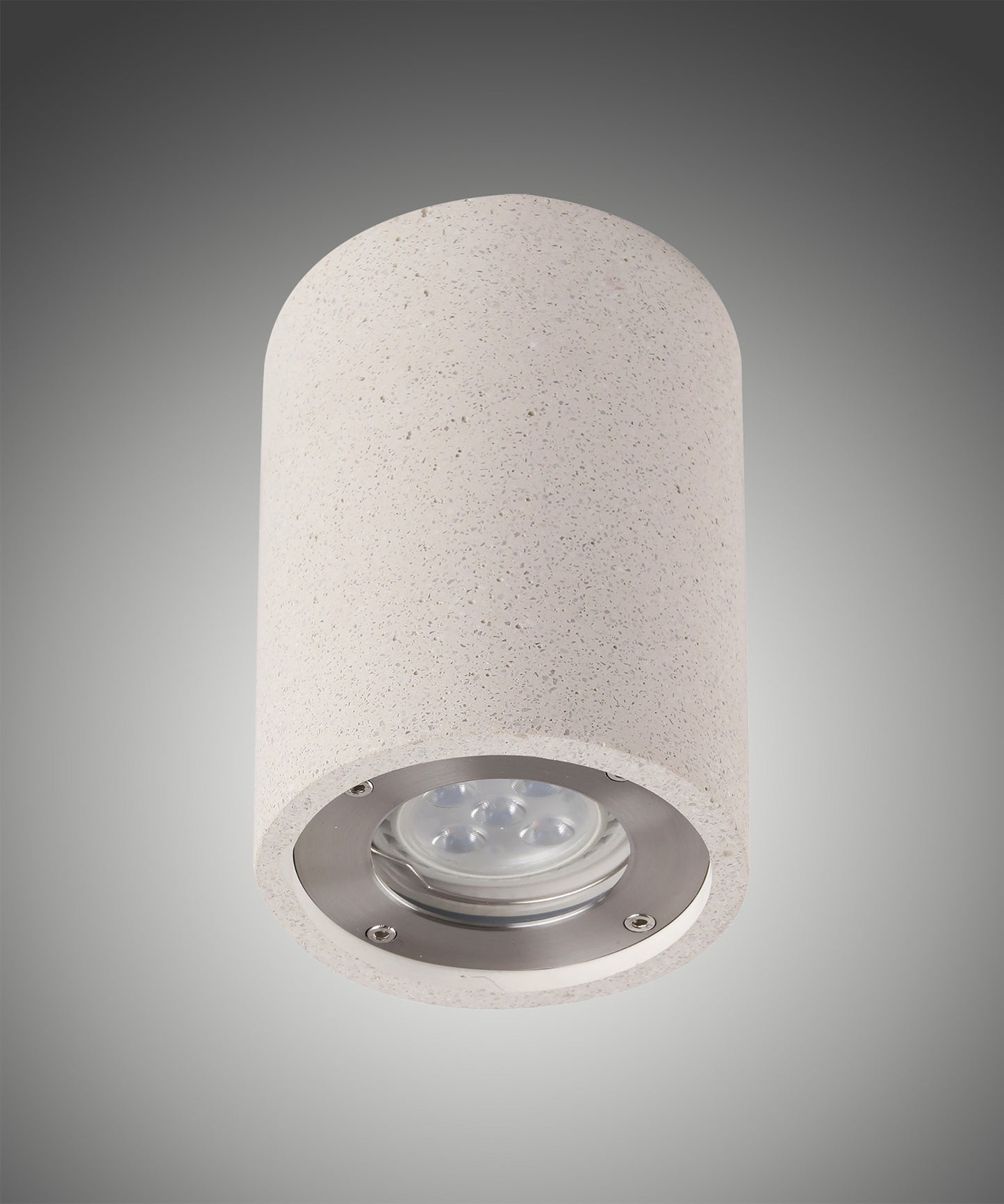 Levi Round Spotlight, 1 x GU10 (Max 12W), IP65, White Concrete, 2yrs Warranty by Mantra