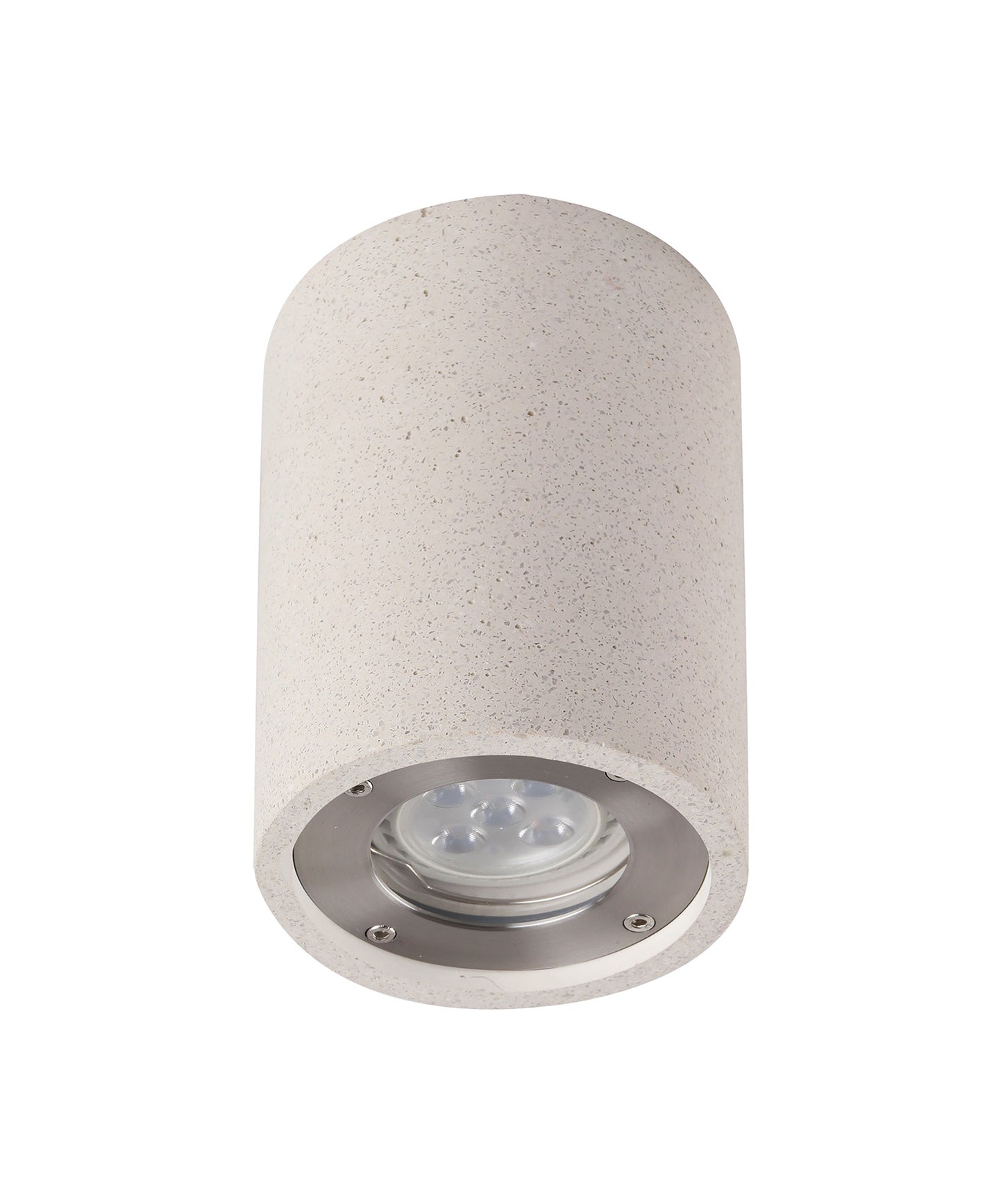 Levi Round Spotlight, 1 x GU10 (Max 12W), IP65, White Concrete, 2yrs Warranty by Mantra