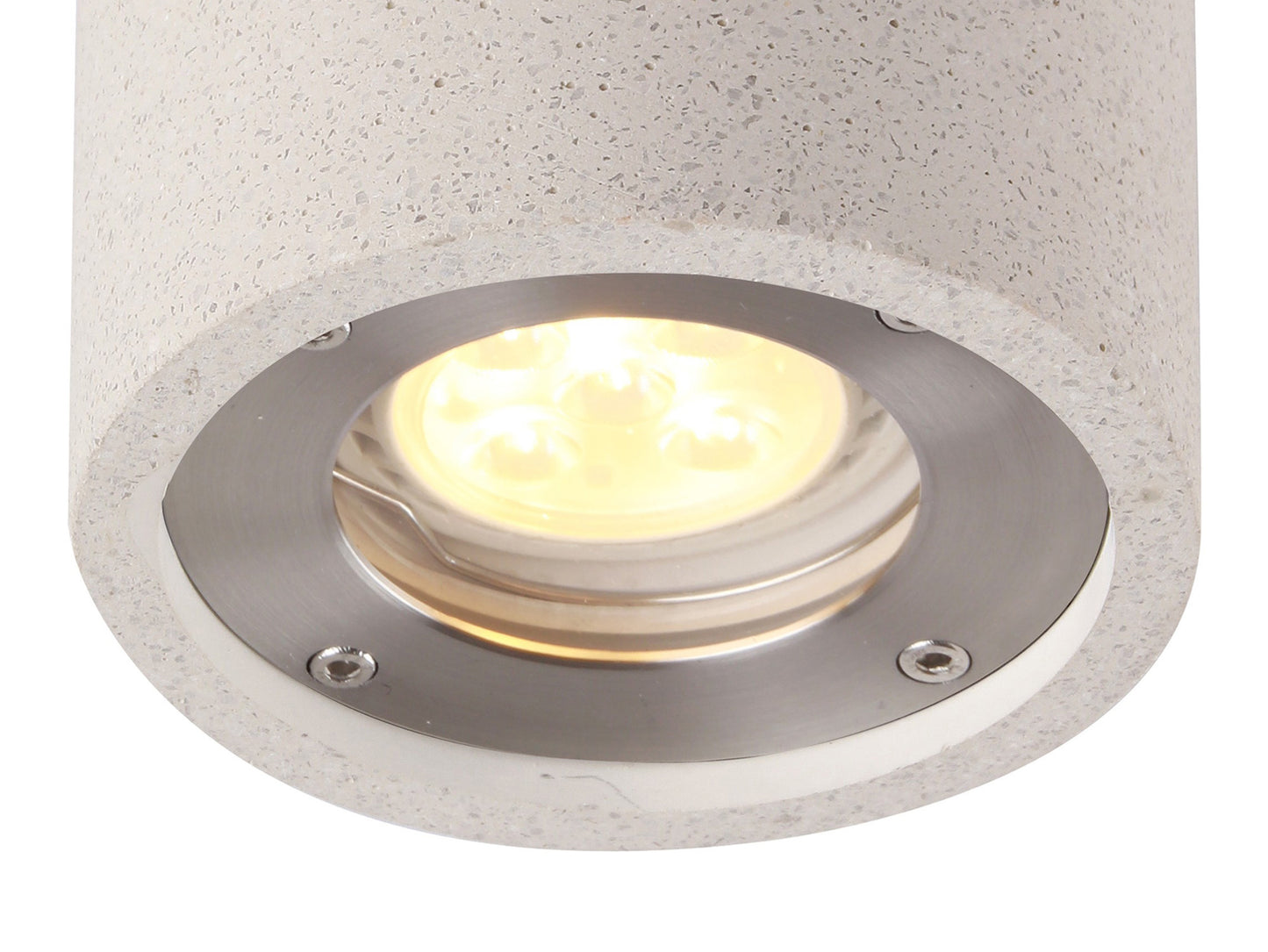 Levi Round Spotlight, 1 x GU10 (Max 12W), IP65, White Concrete, 2yrs Warranty by Mantra