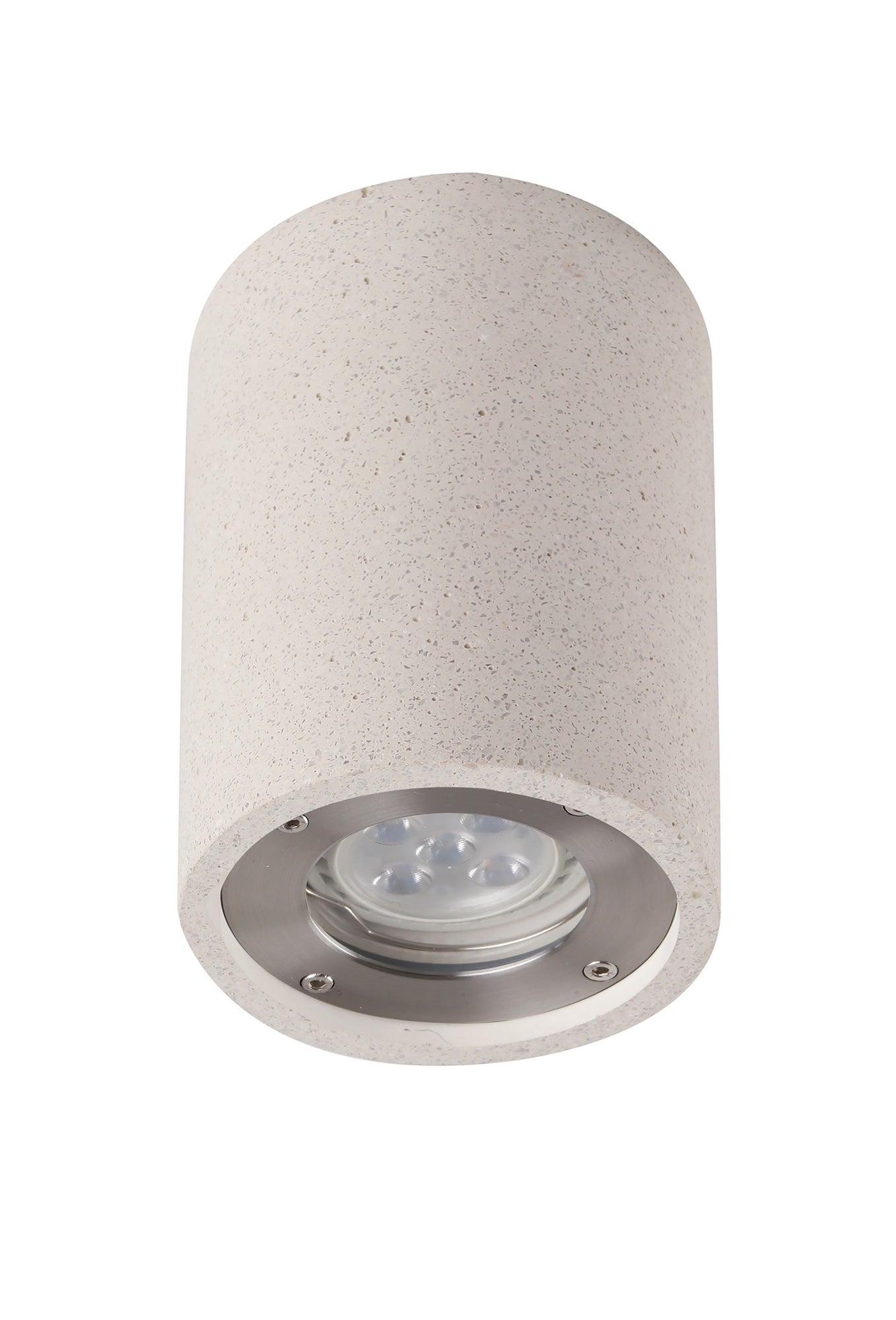 Levi Round Spotlight, 1 x GU10 (Max 12W), IP65, White Concrete, 2yrs Warranty by Mantra