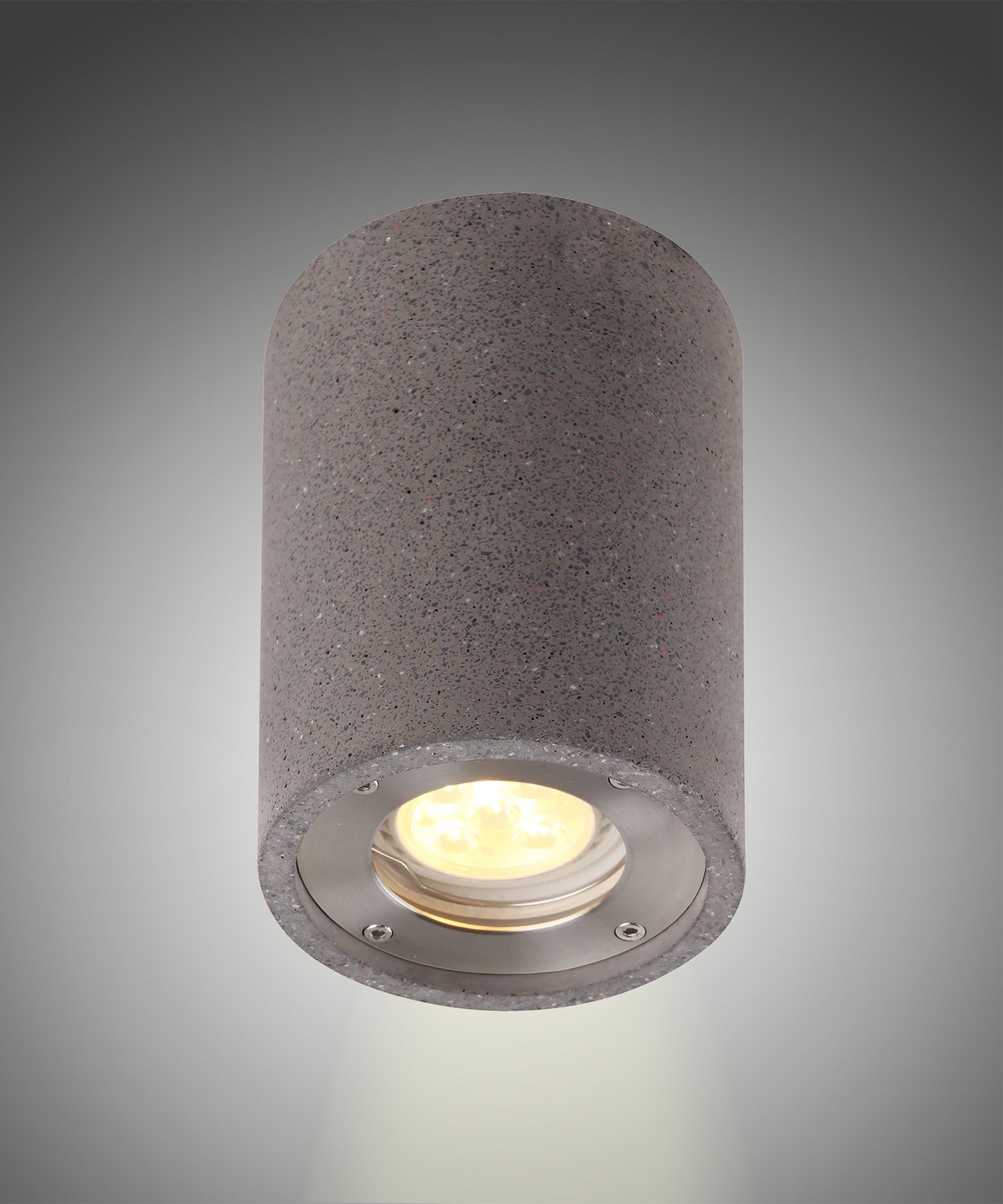 Levi Round Spotlight, 1 x GU10 (Max 12W), IP65, Grey Concrete, 2yrs Warranty by Mantra