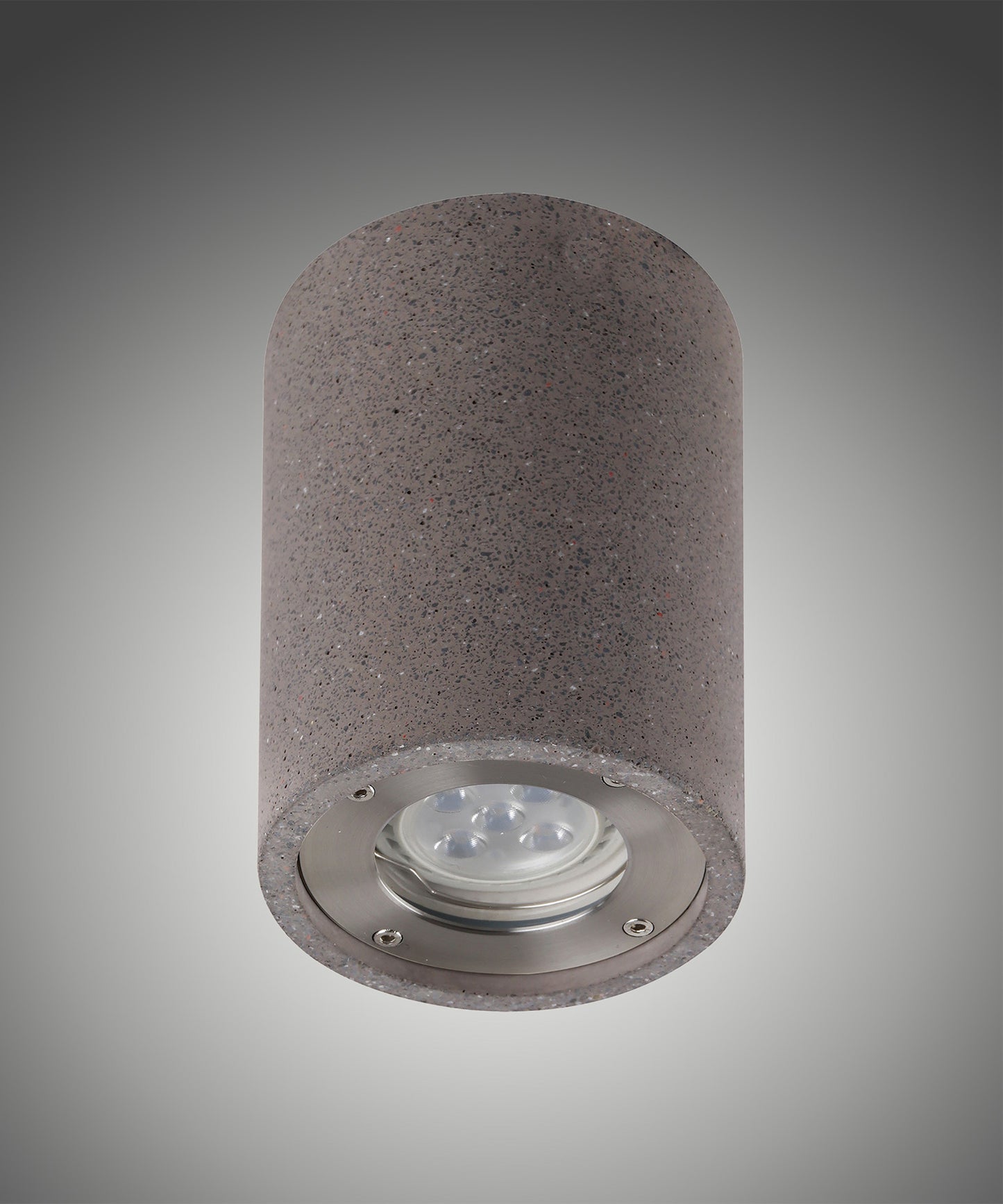 Levi Round Spotlight, 1 x GU10 (Max 12W), IP65, Grey Concrete, 2yrs Warranty by Mantra