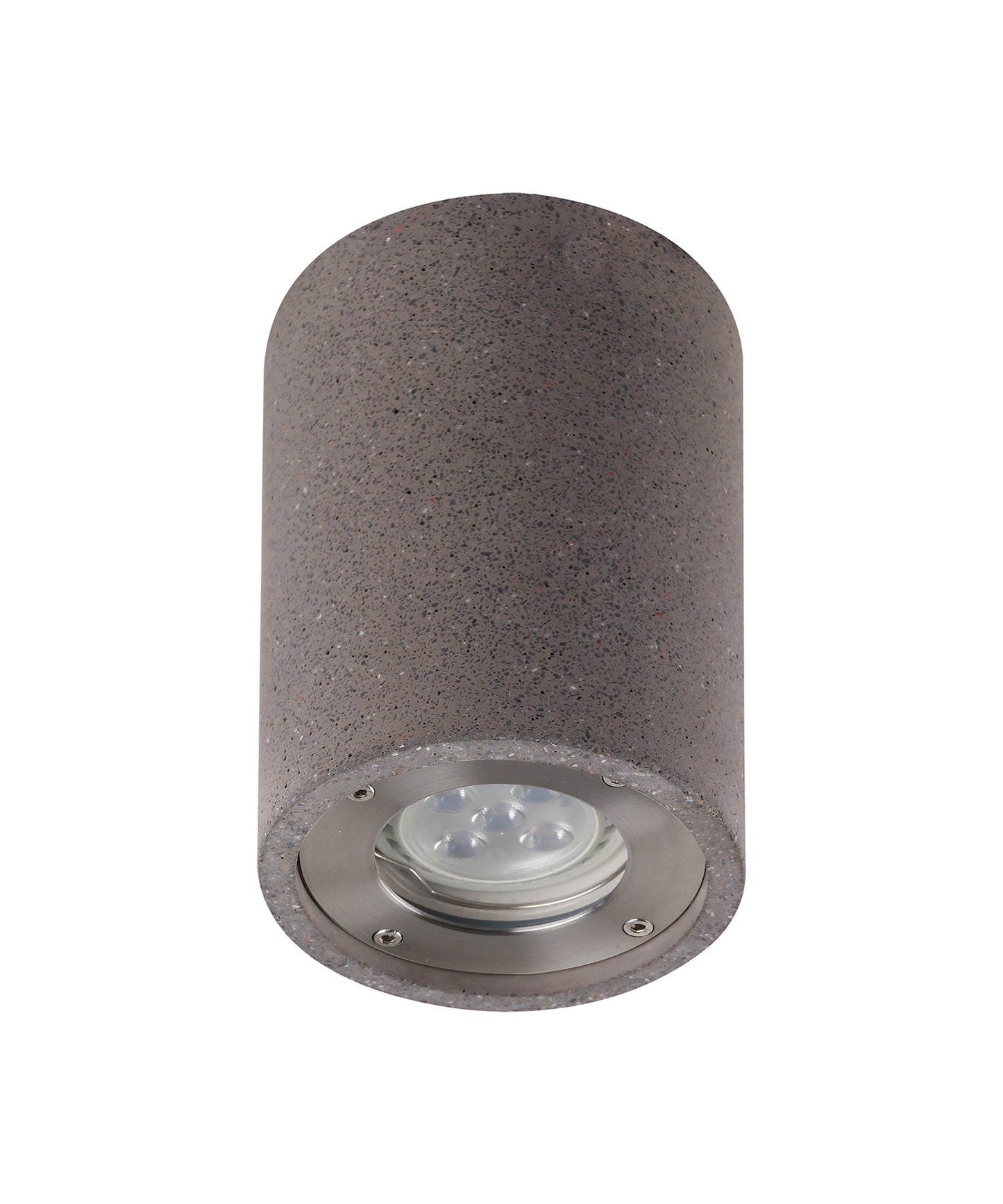 Levi Round Spotlight, 1 x GU10 (Max 12W), IP65, Grey Concrete, 2yrs Warranty by Mantra