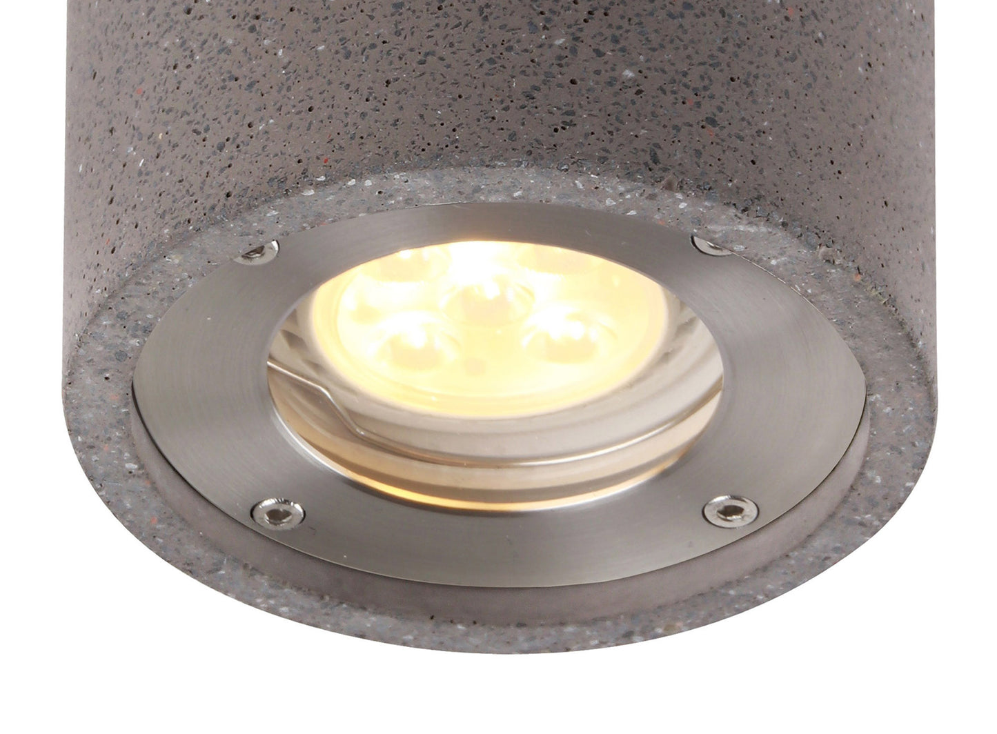 Levi Round Spotlight, 1 x GU10 (Max 12W), IP65, Grey Concrete, 2yrs Warranty by Mantra